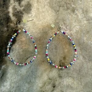 Loft beaded hoop earrings